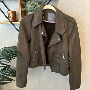 Anthropologie green suede jacket